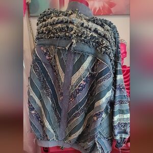 Handmade patchwork denim boho jacket